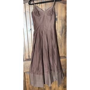 Massimo Dutti Dress Sleeveless Pockets Brown Womens Size 4 New With Tags